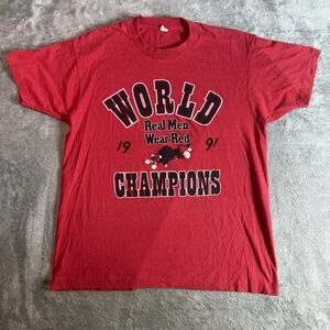 Vintage 1991 Chicago Bulls World Champions T Shirt XL Screen Stars Single Stitch